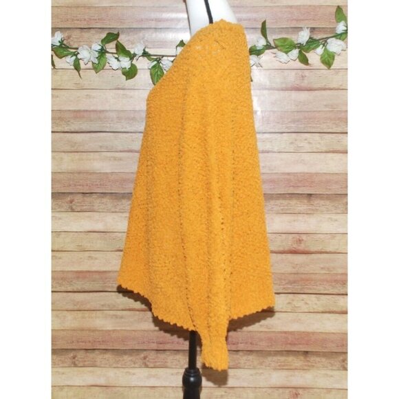 Zenana Mustard Yellow Knit Long Sleeve Pullover Sweater 1X Slouchy Casual Winter - Picture 4 of 8